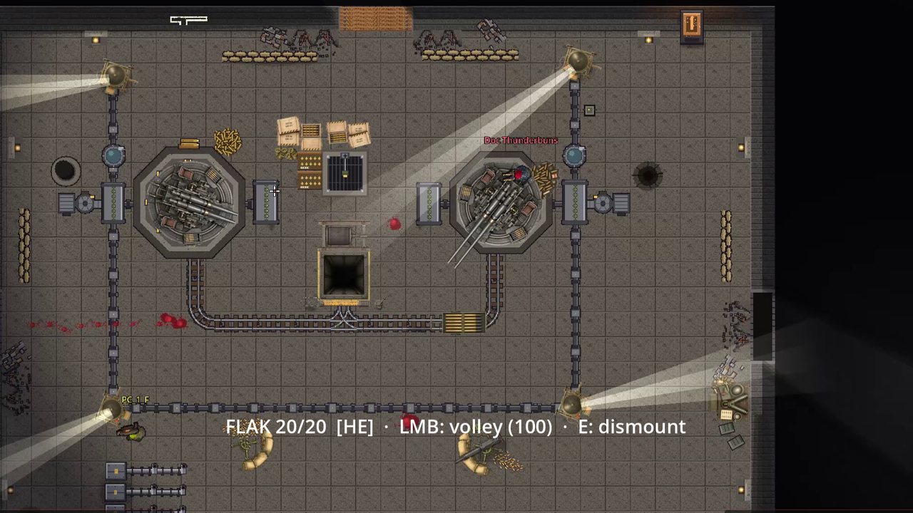 Flak Tower: Last Bastion, the gun deck with two flak guns and searchlights